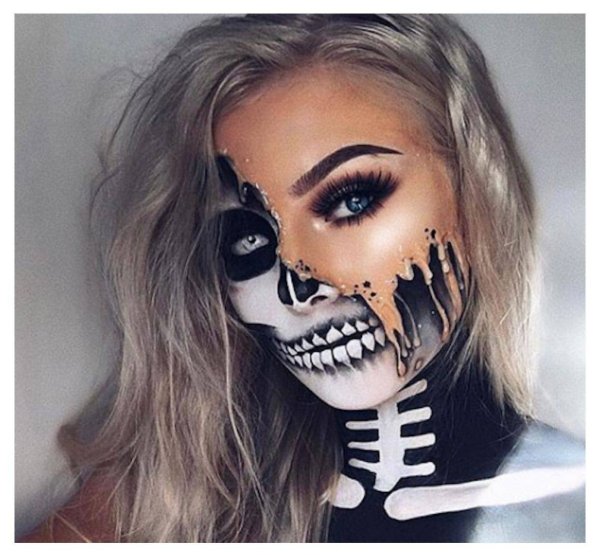 Макияж на Хэллоуин скелет