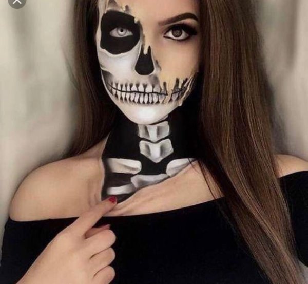 Макияж на Хэллоуин скелет