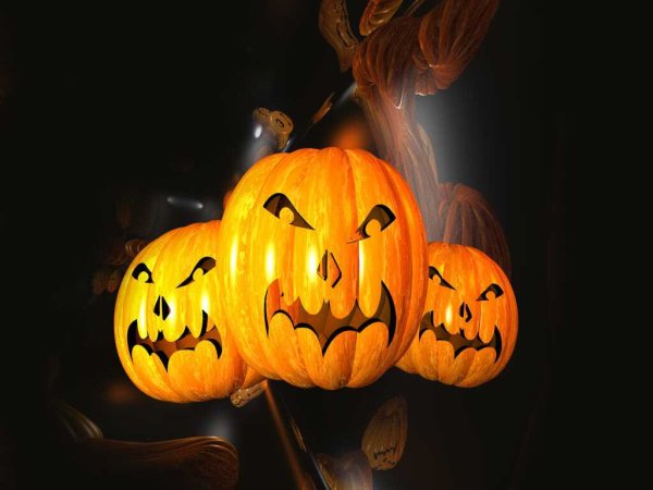 Страшная тыква на Хэллоуин