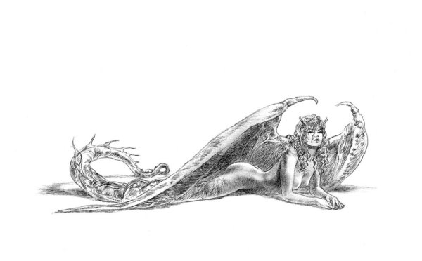 Наброски карандашом фэнтези