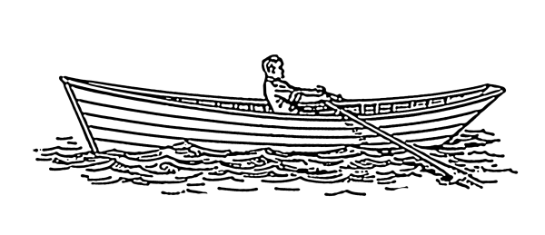 Лодка для детей черно белая