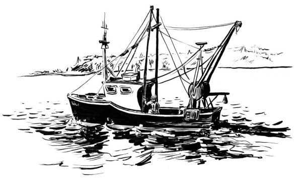 Лодка силуэт