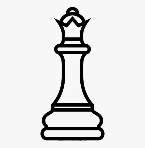Шахматная фигура ферзь контур
