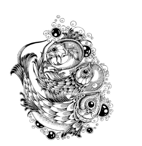 Абстрактная композиция тушью