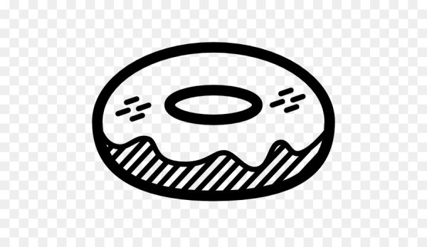 Пончик для рисования черно белые