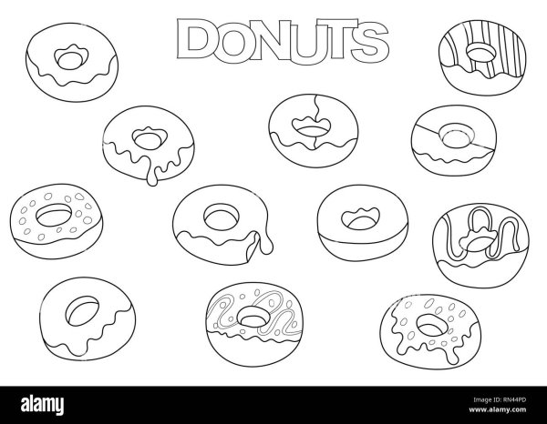 Пончики для раскрашивания