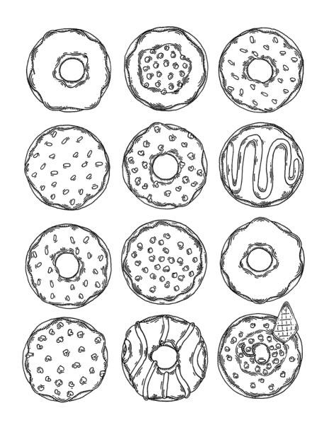 Пончик трафарет