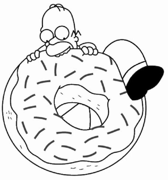 Раскраска пончики и сладости