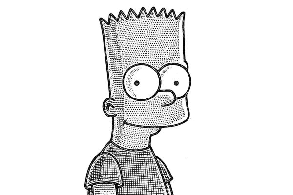 Барт симпсон черно белый