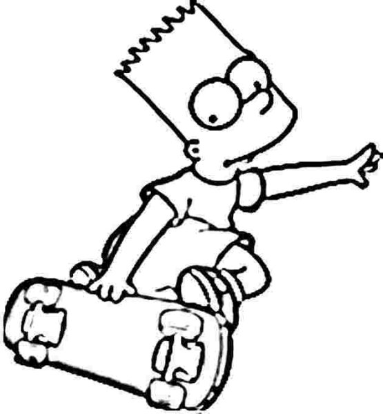 Раскраски для мальчиков барт симпсон