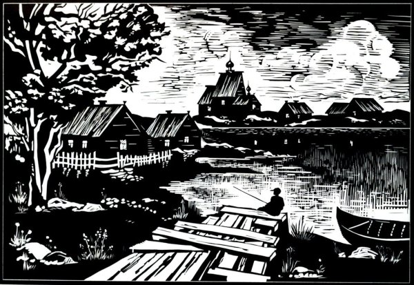 Пейзаж карандашом