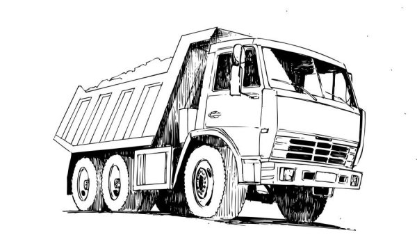 Раскраски КАМАЗ 55111 самосвал