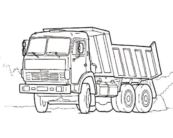 Раскраски КАМАЗ 55111 самосвал