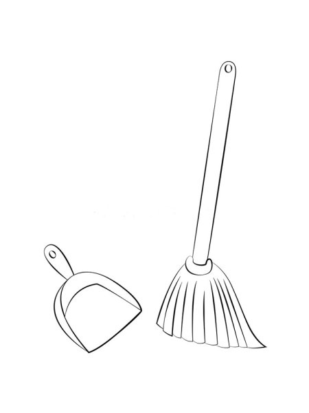 Веник и совок раскраска для детей