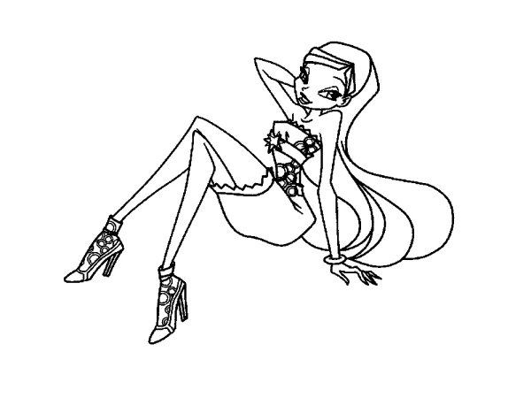 Черно белые раскраски Винкс