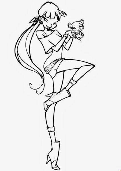 Раскраски Винкс Муза и Стелла