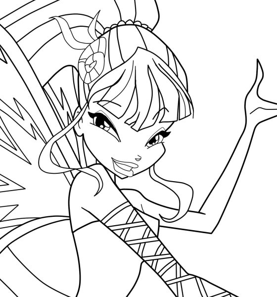 Раскраска Винкс Муза Сиреникс