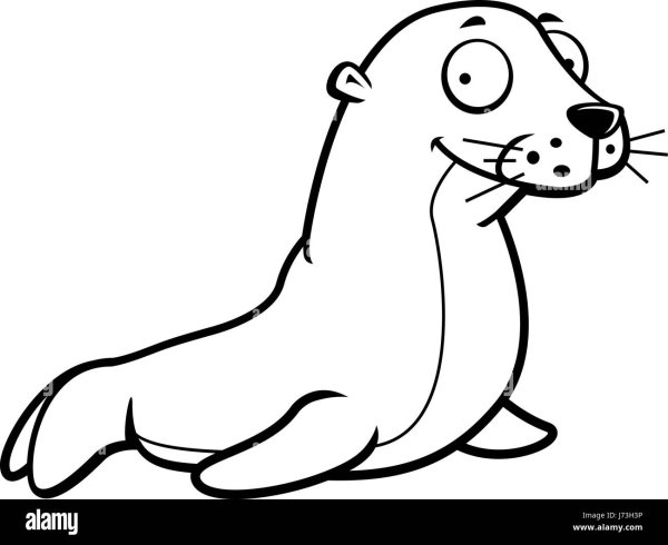 Раскраска тюлень с мячом