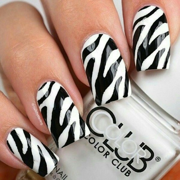 Маникюр Зебра