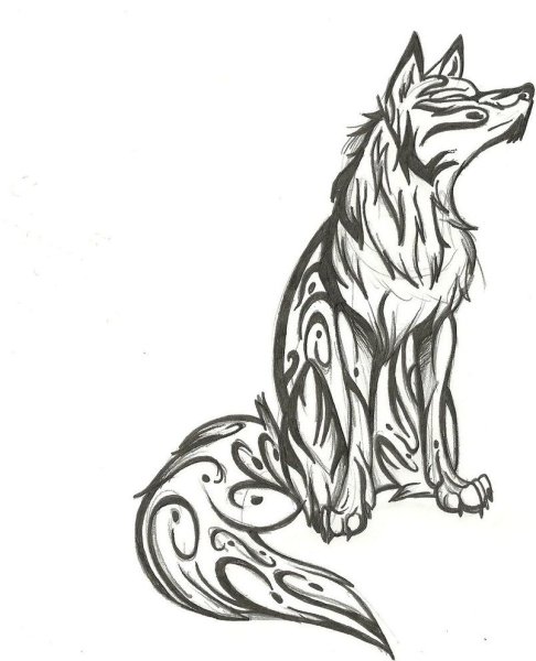 Волк набросок