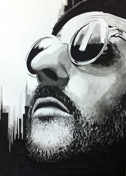 Жан Рено Леон черно белое