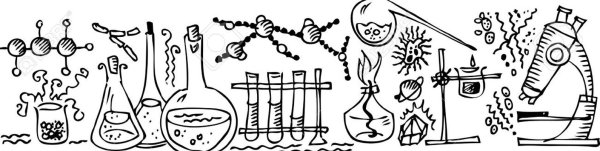 Лаборатория химическая черно белая