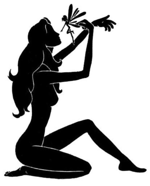 Силуэт девушки для вырезания сидит