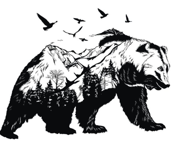 Гравировка медведь