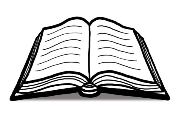 Открытая книга черно белая