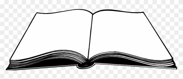 Силуэт открытой книги на прозрачном фоне