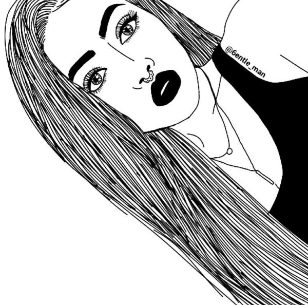 Рисунки для срисовки девушки