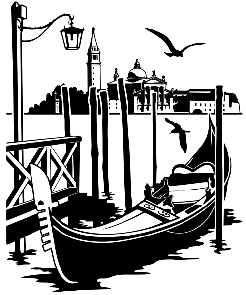 Италия силуэты Венеция