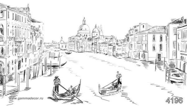 Венеция контурный рисунок