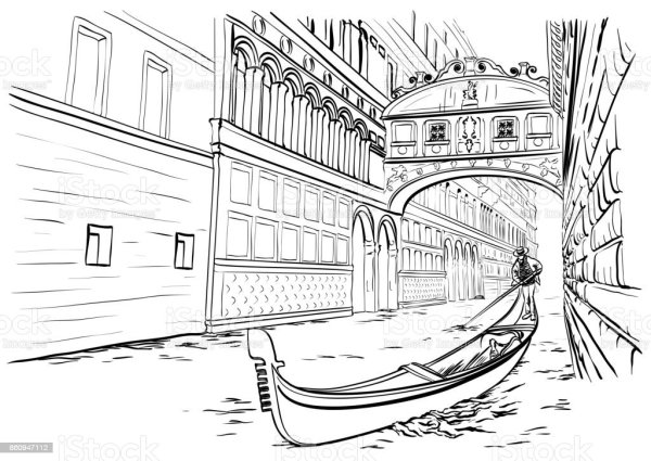 Мост вздохов иллюстрация Венеция
