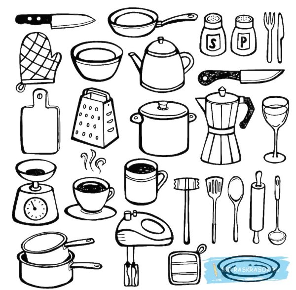 Кастрюля раскраска для детей