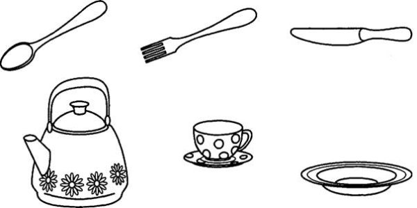 Посуда раскраска для детей