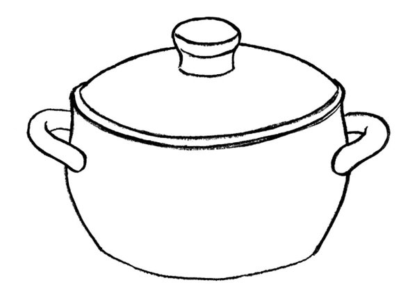 Раскраска кухонная посуда