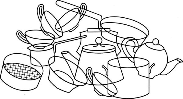 Рисование кухонные принадлежности