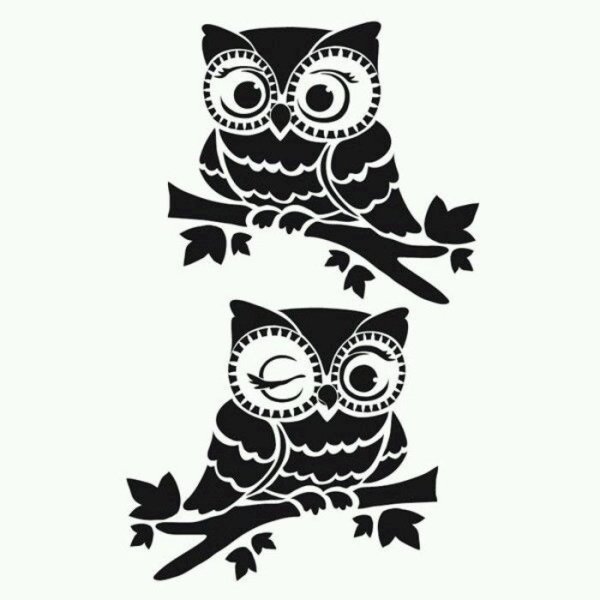 Сова трафарет