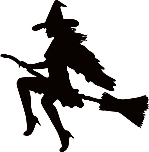Наклейка ведьмочка на метле