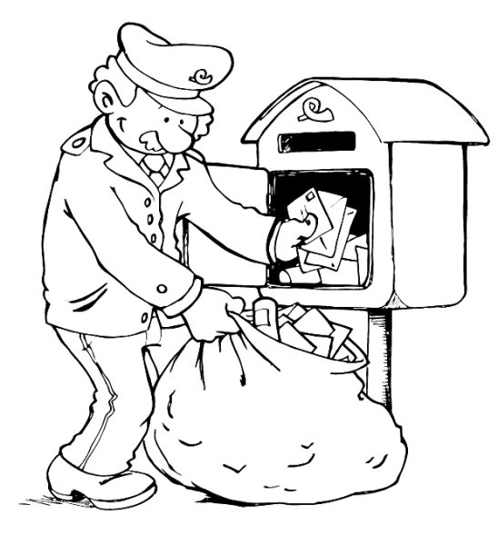 Раскраска почтальон