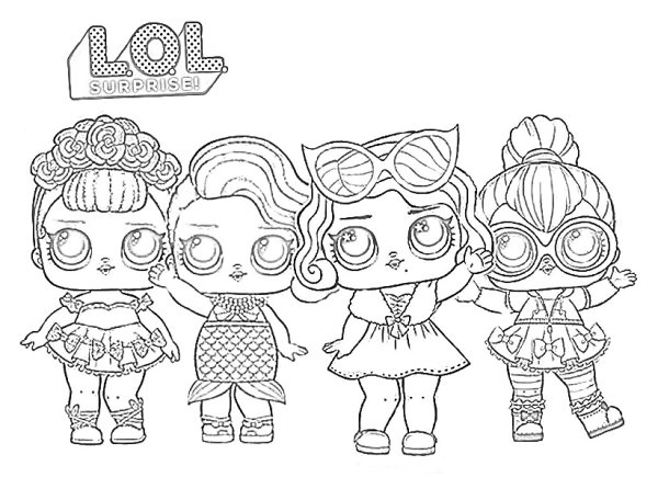Кукла ЛОЛ Рейнбоу раскраска
