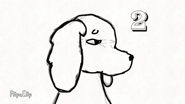 Рисунок белого Бима черного уха