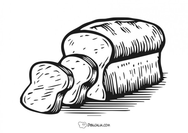 Хлеб раскраска для детей