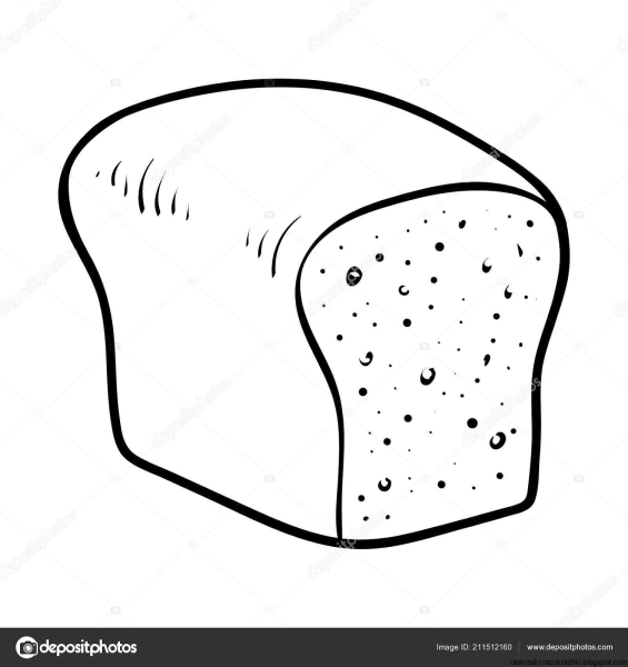 Буханка хлеба раскраска