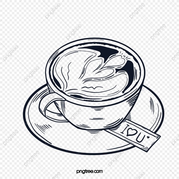 Кофе графический рисунок