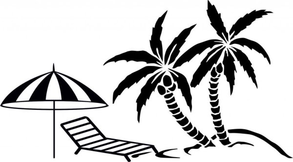 Трафарет пляж