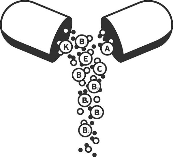 Таблетки в капсулах черно белые