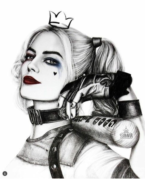 Эскиз тату Харли Квинн Марго Робби