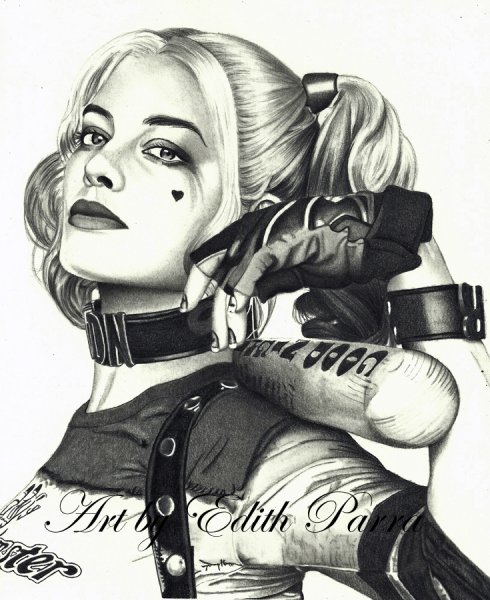 Харли Квин черно белый